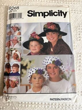 Vintage Simplicity Pattern 8268 for Mother Daughter Hats